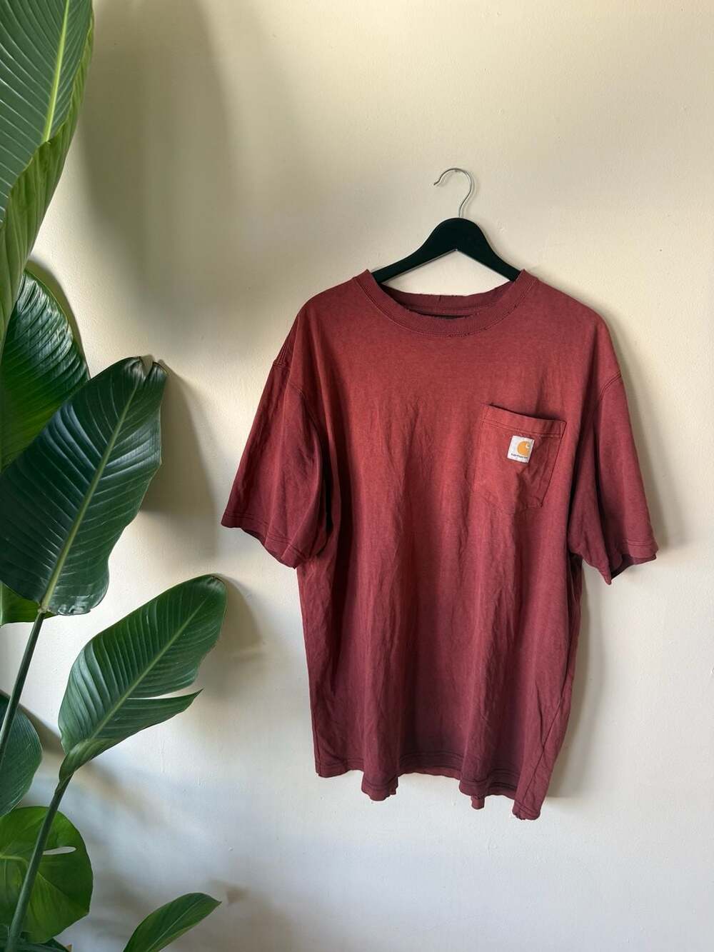 Carhartt K87 Original Fit Pocket T-Shirt Port Maroon Size Large